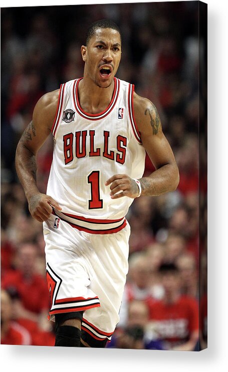 Chicago Bulls Acrylic Print featuring the photograph Derrick Rose by Jonathan Daniel