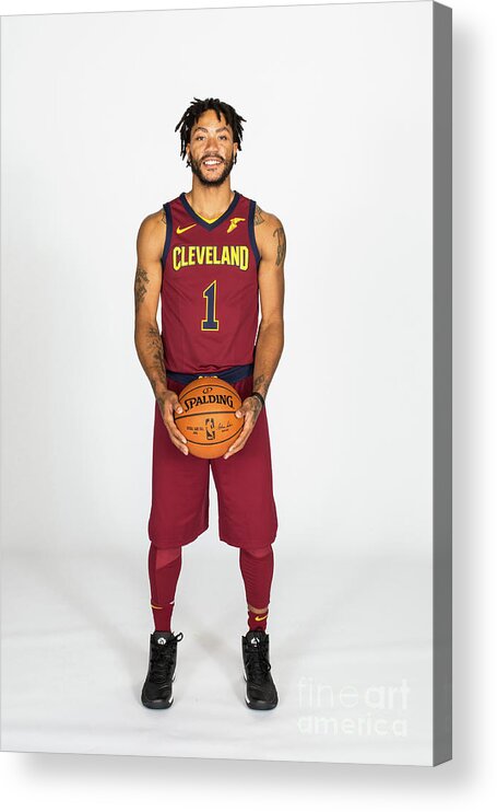 Media Day Acrylic Print featuring the photograph Derrick Rose by Michael J. Lebrecht Ii