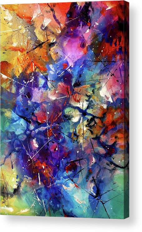 Bright Acrylic Print featuring the painting 'exodus' by Michael Lang