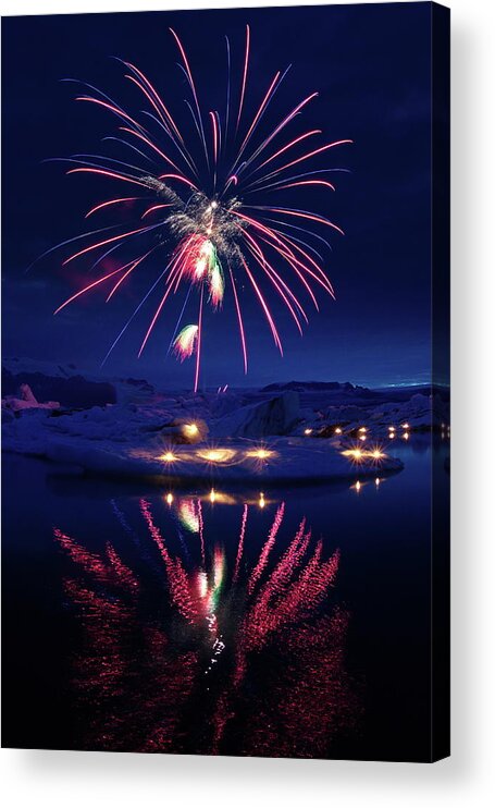 Fireworks Acrylic Print featuring the photograph Fire and ice #4 #1 by Christopher Mathews