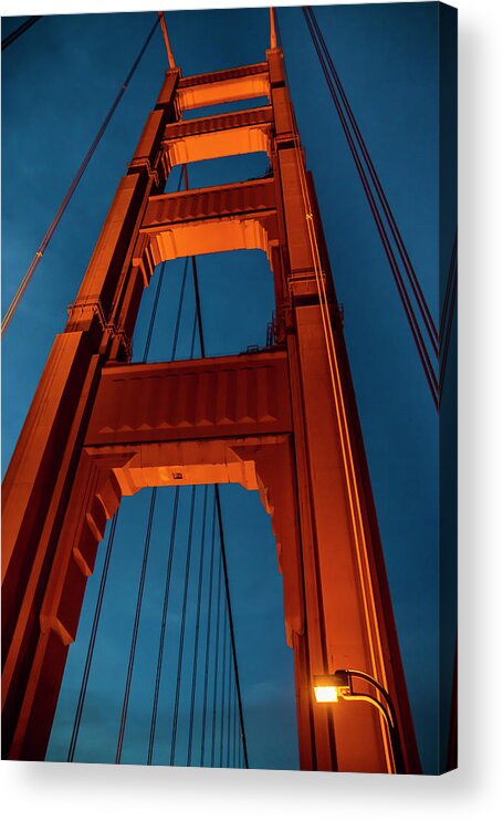 Golden Gate Bridge Acrylic Print featuring the photograph Golden Gate Tower #1 by Gary Geddes