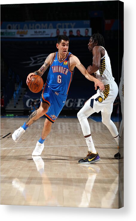 Gabriel Deck Acrylic Print featuring the photograph Indiana Pacers v Oklahoma City Thunder #1 by Zach Beeker