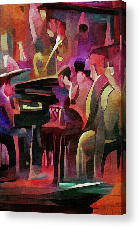  Acrylic Print featuring the digital art Jazz Club by Michelle Hoffmann