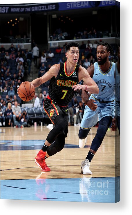 Nba Pro Basketball Acrylic Print featuring the photograph Jeremy Lin by Joe Murphy
