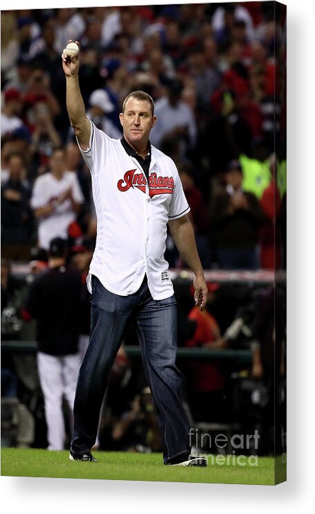 People Acrylic Print featuring the photograph Jim Thome #1 by Ezra Shaw