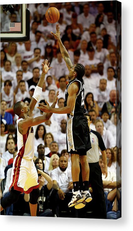 Playoffs Acrylic Print featuring the photograph Kawhi Leonard and Chris Bosh by Andy Lyons