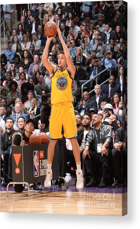 Klay Thompson Acrylic Print featuring the photograph Klay Thompson by Andrew D. Bernstein