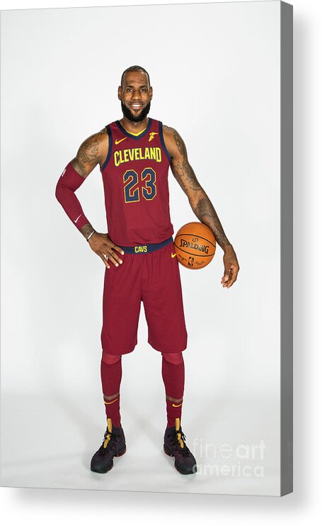 Media Day Acrylic Print featuring the photograph Lebron James by Michael J. Lebrecht Ii