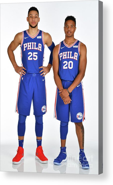 Media Day Acrylic Print featuring the photograph Markelle Fultz and Ben Simmons by Jesse D. Garrabrant