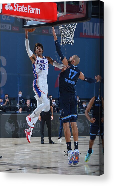 Nba Pro Basketball Acrylic Print featuring the photograph Memphis Grizzlies v Philadelphia 76ers by Bill Baptist