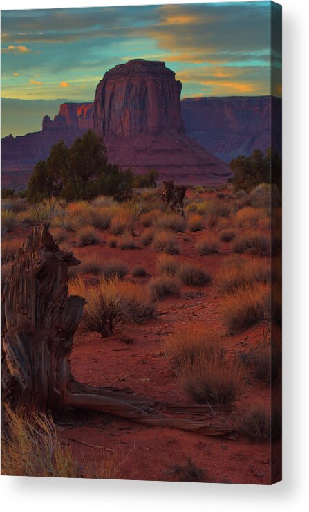 Sunset Acrylic Print featuring the photograph Monument Valley Sunset #2 by Stephen Vecchiotti