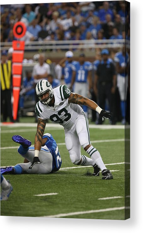 People Acrylic Print featuring the photograph New York Jets v Detroit Lions #1 by Al Pereira