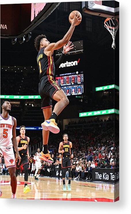 Atlanta Acrylic Print featuring the photograph New York Knicks v Atlanta Hawks #1 by Adam Hagy