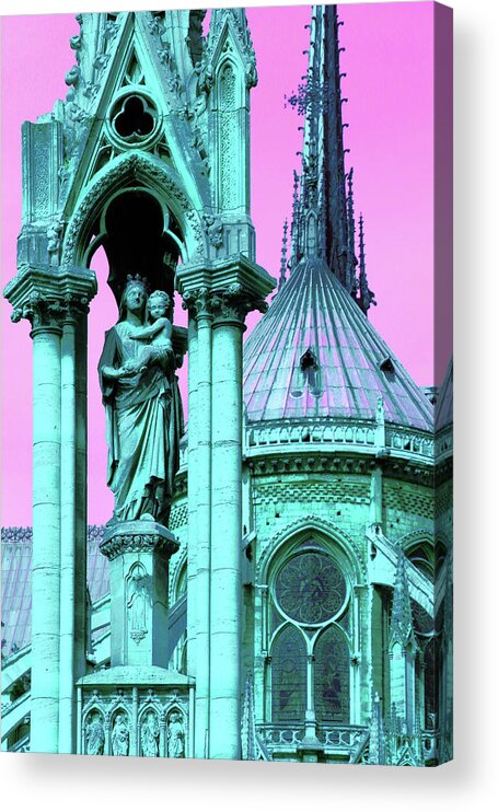 Paris Acrylic Print featuring the photograph Notre Dame Cathedral - Jean XXIII Square #1 by Ron Berezuk
