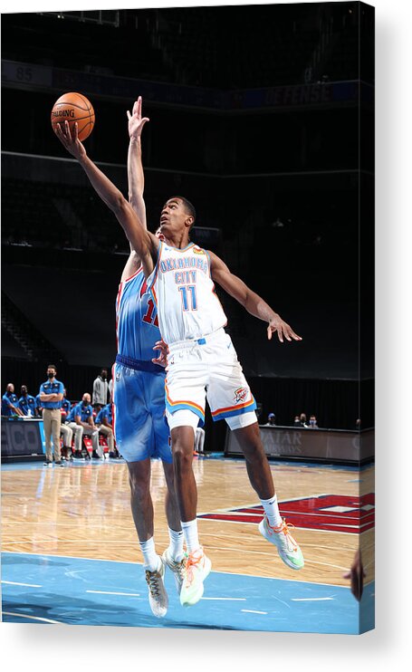 Theo Maledon Acrylic Print featuring the photograph Oklahoma City Thunder v Brooklyn Nets #1 by Nathaniel S. Butler