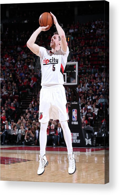 Nba Pro Basketball Acrylic Print featuring the photograph Pat Connaughton by Sam Forencich