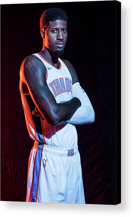 Media Day Acrylic Print featuring the photograph Paul George by Michael J. Lebrecht Ii
