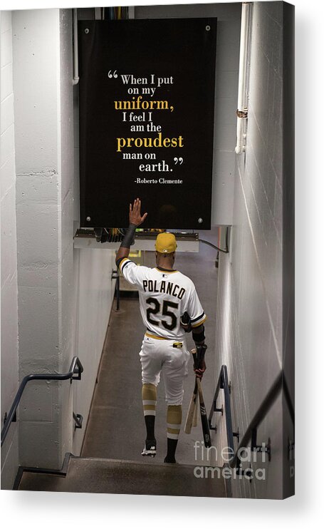 People Acrylic Print featuring the photograph Roberto Clemente and Gregory Polanco by Justin Berl