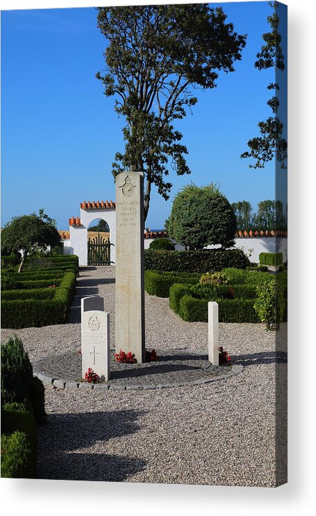 Monument Acrylic Print featuring the photograph Royal Airforce RAF WWII monument at Odden Kirke cemetery #1 by Pejft