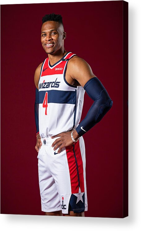 Media Day Acrylic Print featuring the photograph Russell Westbrook by Stephen Gosling
