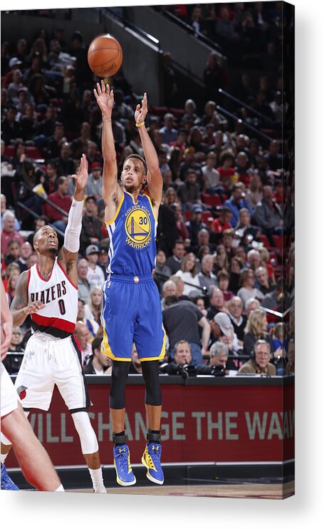 Nba Pro Basketball Acrylic Print featuring the photograph Stephen Curry by Sam Forencich