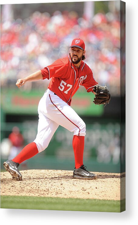 Baseball Pitcher Acrylic Print featuring the photograph Tanner Roark by Mitchell Layton