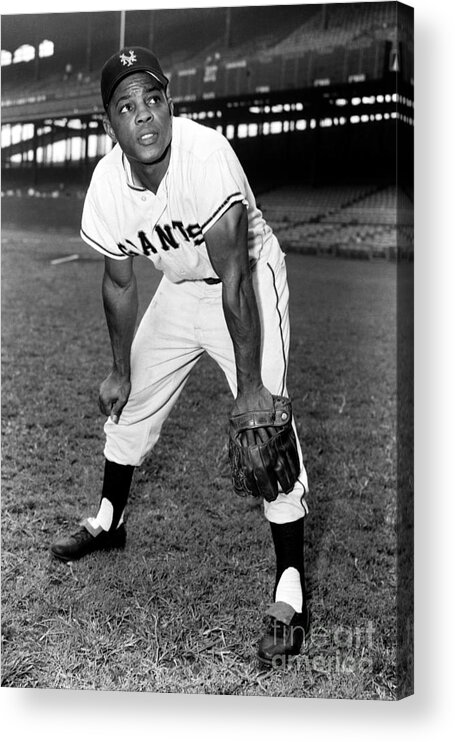 People Acrylic Print featuring the photograph Willie Mays by Kidwiler Collection