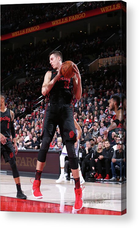 Nba Pro Basketball Acrylic Print featuring the photograph Zach Collins by Sam Forencich