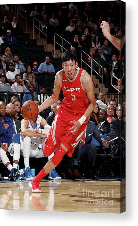 Nba Pro Basketball Acrylic Print featuring the photograph Zhou Qi by Nathaniel S. Butler