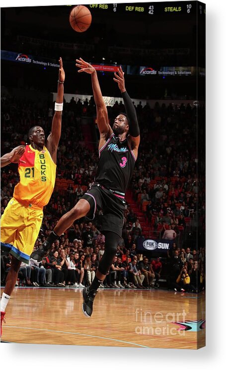 Nba Pro Basketball Acrylic Print featuring the photograph Dwyane Wade by Issac Baldizon