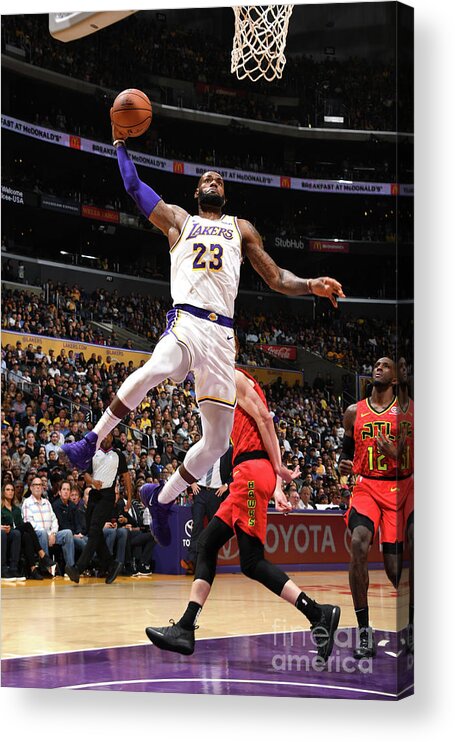 Nba Pro Basketball Acrylic Print featuring the photograph Lebron James by Andrew D. Bernstein