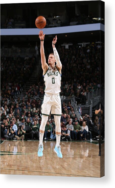 Donte Divincenzo Acrylic Print featuring the photograph New York Knicks v Milwaukee Bucks #11 by Gary Dineen