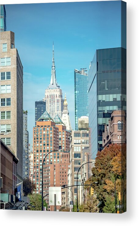 Nyc Acrylic Print featuring the photograph Looking At Skyline Of Manhattan New York City #12 by Alex Grichenko