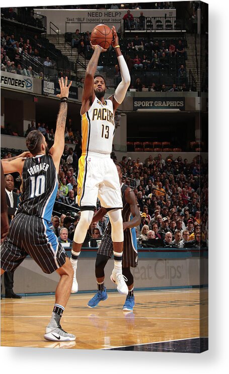 Paul George Acrylic Print featuring the photograph Paul George by Ron Hoskins