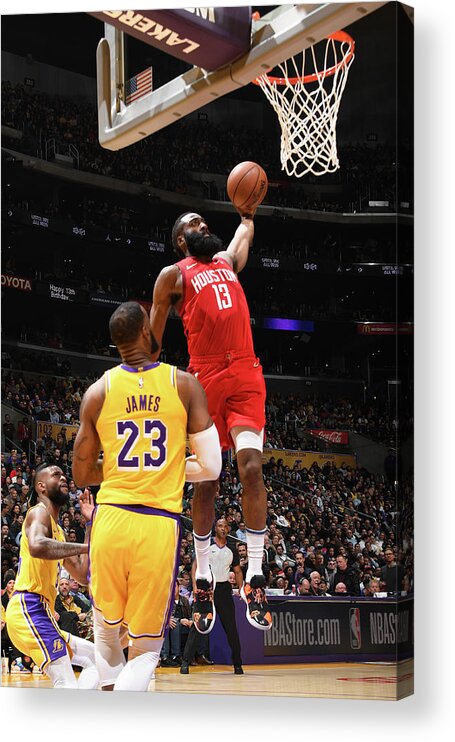 Nba Pro Basketball Acrylic Print featuring the photograph James Harden by Andrew D. Bernstein