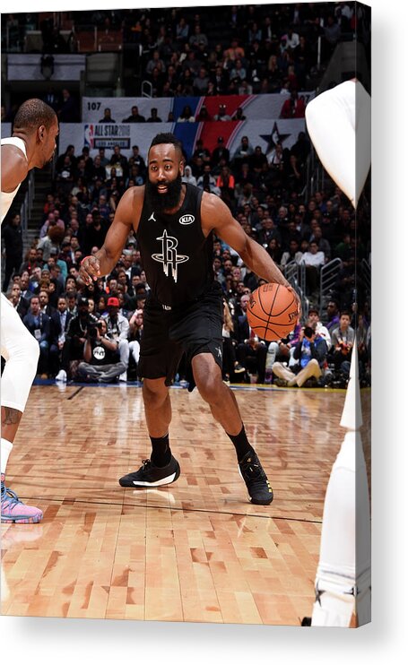 Nba Pro Basketball Acrylic Print featuring the photograph James Harden by Andrew D. Bernstein