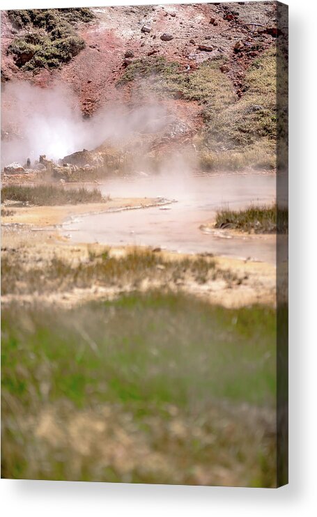 Outdoors Acrylic Print featuring the photograph Mammoth Hot Springs in Yellowstone National Park. USA #18 by Alex Grichenko