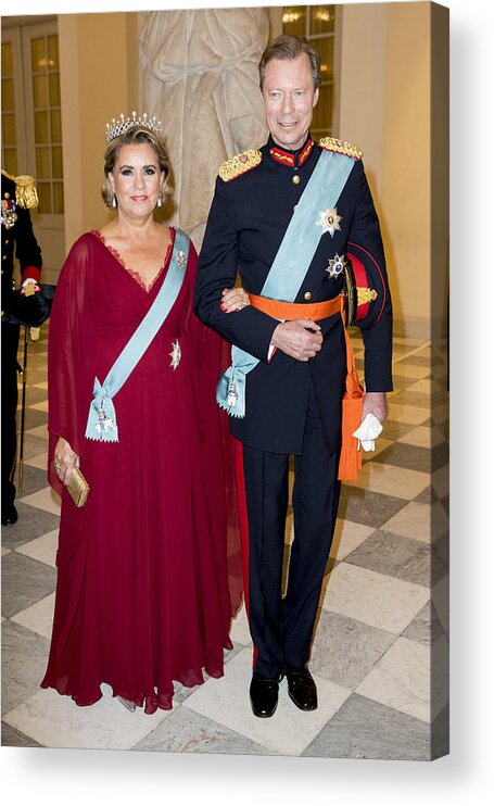 Event Acrylic Print featuring the photograph Crown Prince Frederik of Denmark Holds Gala Banquet At Christiansborg Palace #19 by Patrick van Katwijk