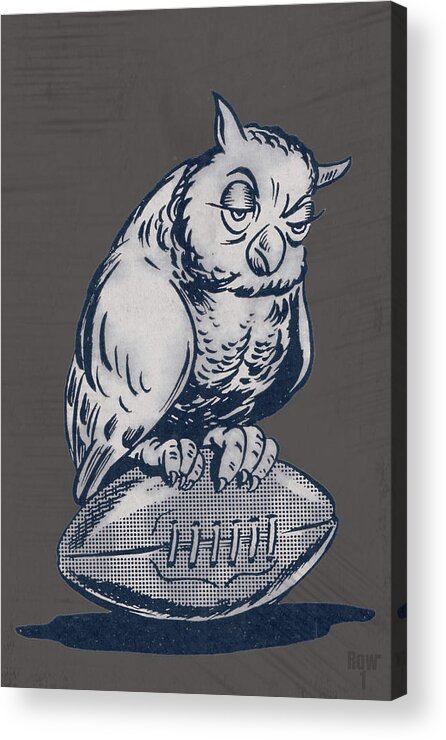 Houston Acrylic Print featuring the mixed media 1947 Rice Owl Football Art by Row One Brand