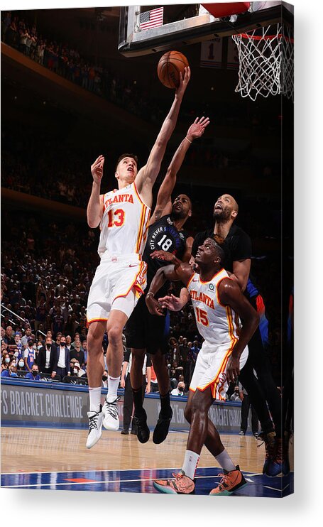Playoffs Acrylic Print featuring the photograph 2021 NBA Playoffs - Atlanta Hawks v New York Knicks by Nathaniel S. Butler