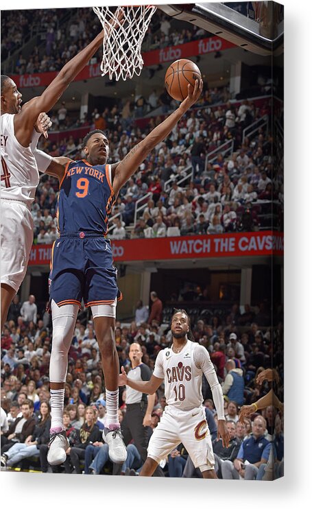 Rj Barrett Acrylic Print featuring the photograph 2023 NBA Playoffs Game Five - New York Knicks v Cleveland Cavaliers by David Liam Kyle