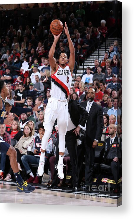 Nba Pro Basketball Acrylic Print featuring the photograph C.j. Mccollum by Sam Forencich