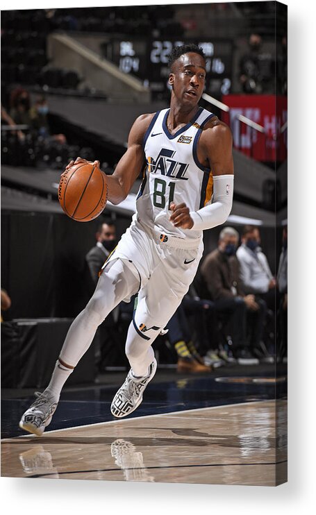 Nba Pro Basketball Acrylic Print featuring the photograph Dallas Mavericks v Utah Jazz by Garrett Ellwood
