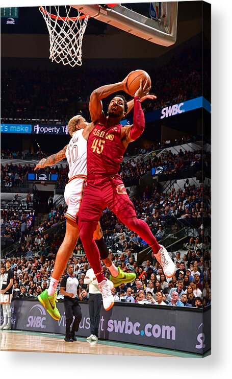 Nba Pro Basketball Acrylic Print featuring the photograph Donovan Mitchell #2 by Barry Gossage