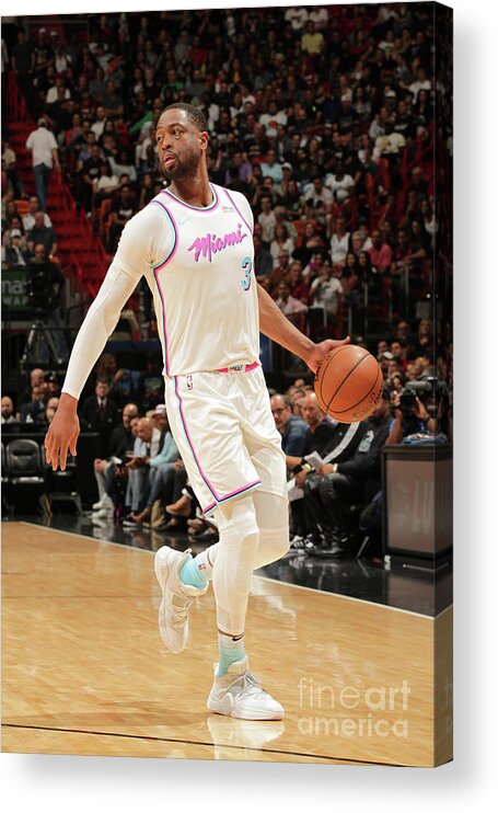 Nba Pro Basketball Acrylic Print featuring the photograph Dwyane Wade by Oscar Baldizon