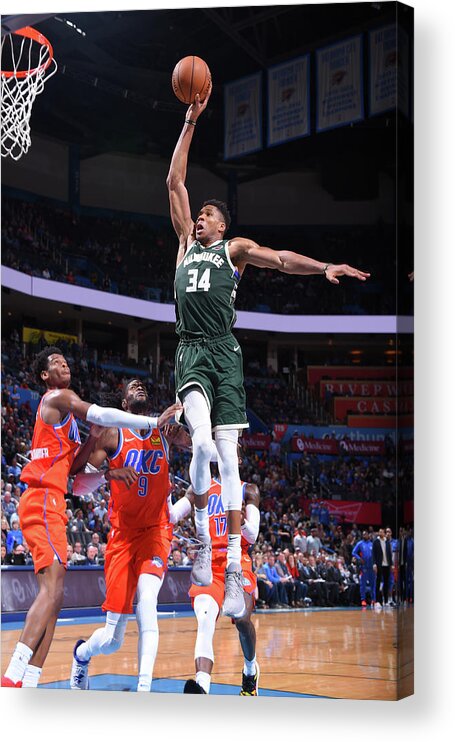 Nba Pro Basketball Acrylic Print featuring the photograph Giannis Antetokounmpo by Bill Baptist