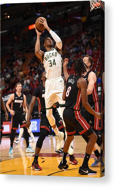 Giannis Antetokounmpo Acrylic Print featuring the photograph Giannis Antetokounmpo #2 by David Dow