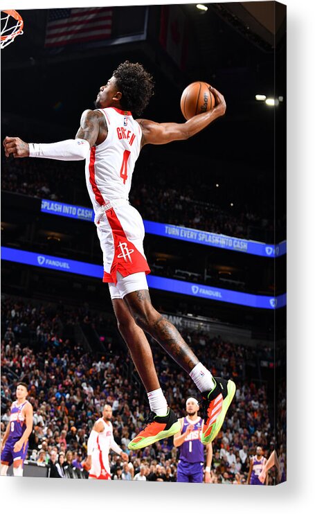 Nba Pro Basketball Acrylic Print featuring the photograph Houston Rockets v Phoenix Suns #2 by Barry Gossage