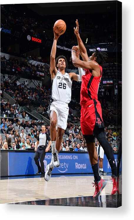 Nba Pro Basketball Acrylic Print featuring the photograph Houston Rockets v San Antonio Spurs #2 by Michael Gonzales