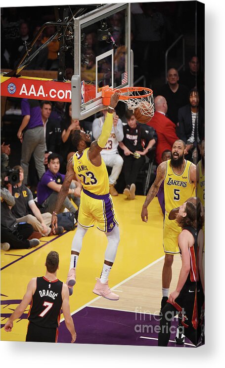 Nba Pro Basketball Acrylic Print featuring the photograph Lebron James by Adam Pantozzi